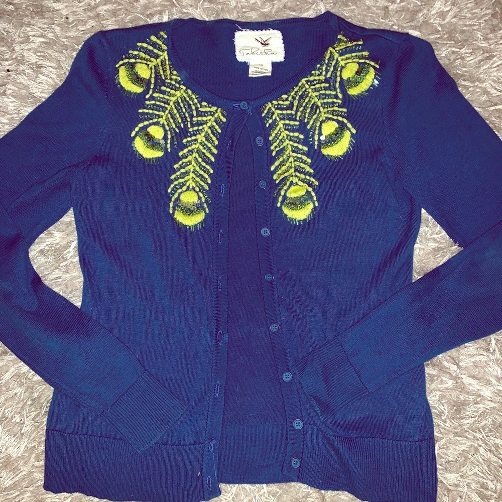 Anthropologie embroidered sweater